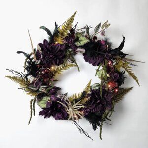 Halloween Autumn Wreath - Spooky Fall Wreath - Fern Autumn Wreath